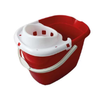 Plastic 12L Mop Bucket and Wringer Red 