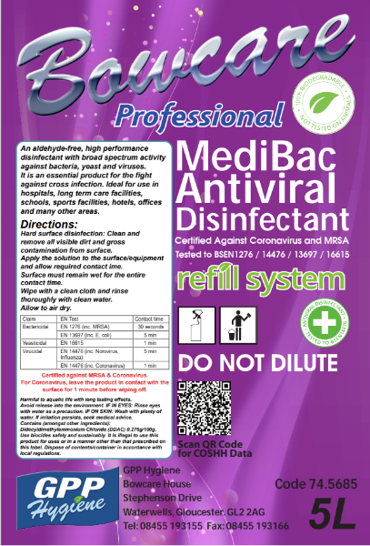 Bowcare Medibac Antiviral Disinfectant RTU Refill