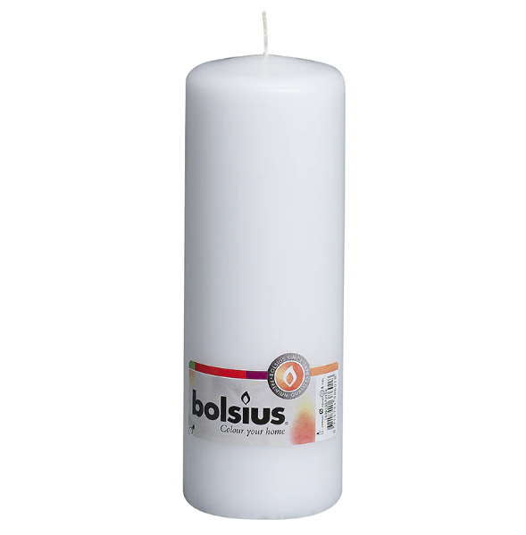 BOLSIUS White Pillar Candle 200x70mm