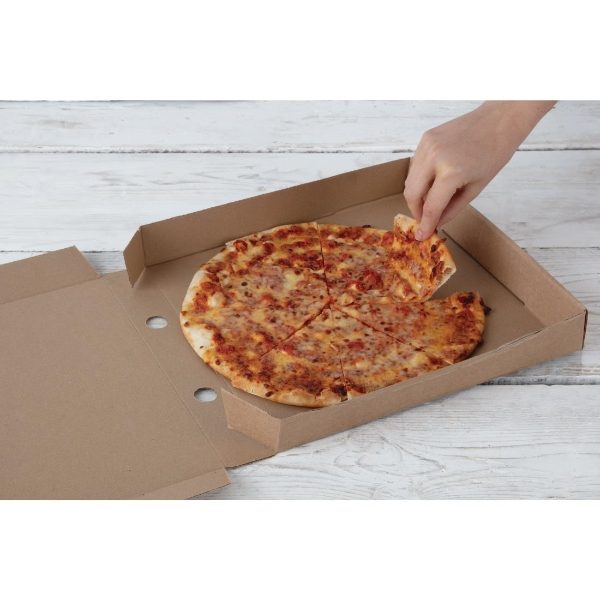 Fiesta Compostable Plain Pizza Boxes 12\" (Pack of 100)